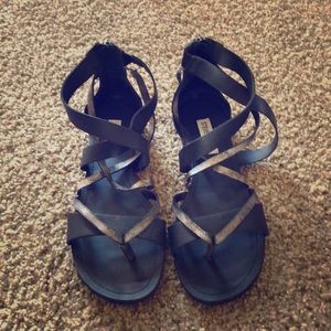 Black gladiator sandals